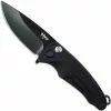 Medford Knife And Tool Medford Smooth Criminal Knife - Black PVD Drop Point - Flipper Knife - Black Aluminum - Black PVD Hardware - Plunge Lock Folder - USA Made