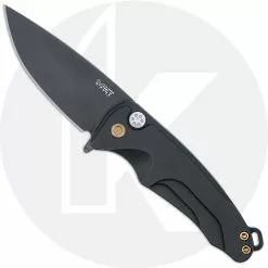 Medford Knife And Tool Medford Smooth Criminal - PVD S45VN Drop Point - Black Aluminum - Button Lock Folder - USA Made