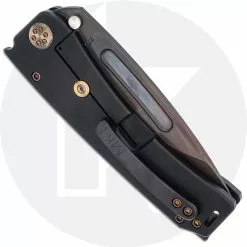 Medford Knife And Tool Medford Marauder-H Knife - 3V Vulcan Drop Point - PVD Gold American Flag Ti - Frame Lock Folder - USA Made -Benchmade Knives Shop MKT 0453VD 3 CLOSED BACK