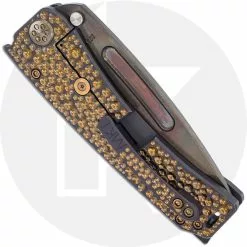 Medford Knife And Tool Medford Marauder-H Knife - 3V Vulcan Tanto - Violet / Bronze Predator Ti - Frame Lock Folder - USA Made -Benchmade Knives Shop MKT 0453VT 1 CLOSED BACK