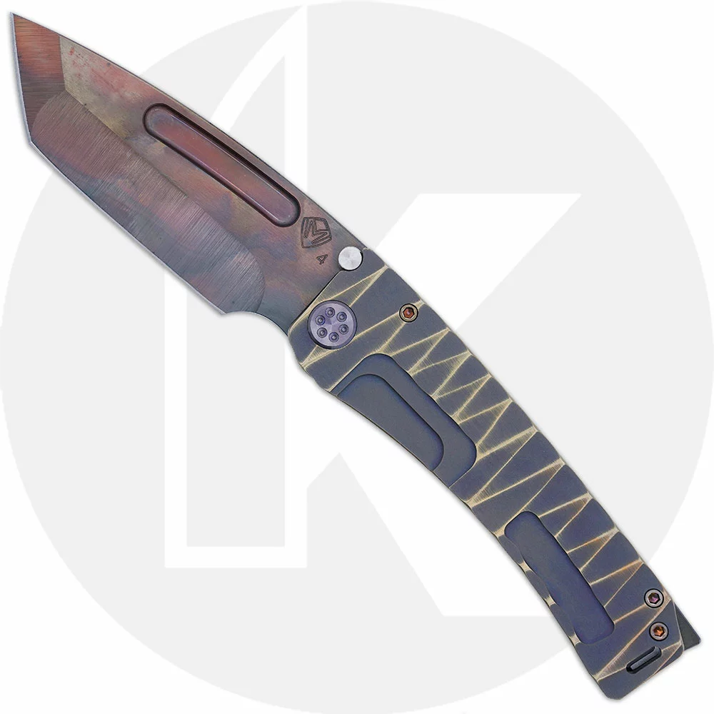 Medford Knife And Tool Medford Marauder-H Knife - S45VN Vulcan Tanto - Violet / Bronze Lightning Ti - Frame Lock Folder - USA Made 1 Medford Knife And Tool Medford Marauder-H Knife - S45VN Vulcan Tanto - Violet / Bronze Lightning Ti - Frame Lock Folder - USA Made