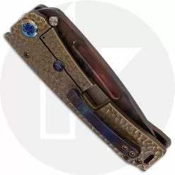 Medford Knife And Tool Medford Marauder-H Knife - Vulcan S35VN Drop Point - Gold / Bronze Hammered Titanium - Frame Lock Folder - USA Made -Benchmade Knives Shop MKT 045SVD 1 CLOSED BACK