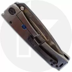 Medford Knife And Tool Medford Marauder-H Knife - Vulcan CPM 3V Tanto - Tumbled Titanium With Military Theme - Frame Lock Folder - USA Made -Benchmade Knives Shop MKT 045SVT 1 CLOSED BACK