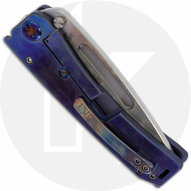 Medford Knife And Tool Medford Marauder-H Knife - CPM 3V Tanto - Bead Blast Blue Titanium - Frame Lock Folder - USA Made 3 Medford Knife And Tool Medford Marauder-H Knife - CPM 3V Tanto - Bead Blast Blue Titanium - Frame Lock Folder - USA Made - Image 3