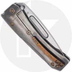 Medford Knife And Tool Medford Slim Midi - Tumbled S35VN Drop Point - Tumbled Filigree Ti - Frame Lock Folder - USA Made -Benchmade Knives Shop MKT 201STD 2 CLOSED BACK