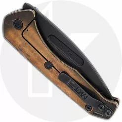 Medford Knife And Tool Medford Praetorian Slim - PVD S35VN Tanto - Bronze Flag Ti - Frame Lock Folder - USA Made -Benchmade Knives Shop MKT 208SPT 2 CLOSED BACK