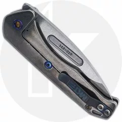 Medford Knife And Tool Medford Praetorian Slim - Tumbled S35VN Drop Point - Tumbled Ti - Frame Lock Folder - USA Made -Benchmade Knives Shop MKT 208STD 1 CLOSED BACK