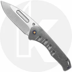 Medford Knife And Tool Medford Praetorian Slim - Tumbled S35VN Drop Point - Tumbled Ti - Frame Lock Folder - USA Made