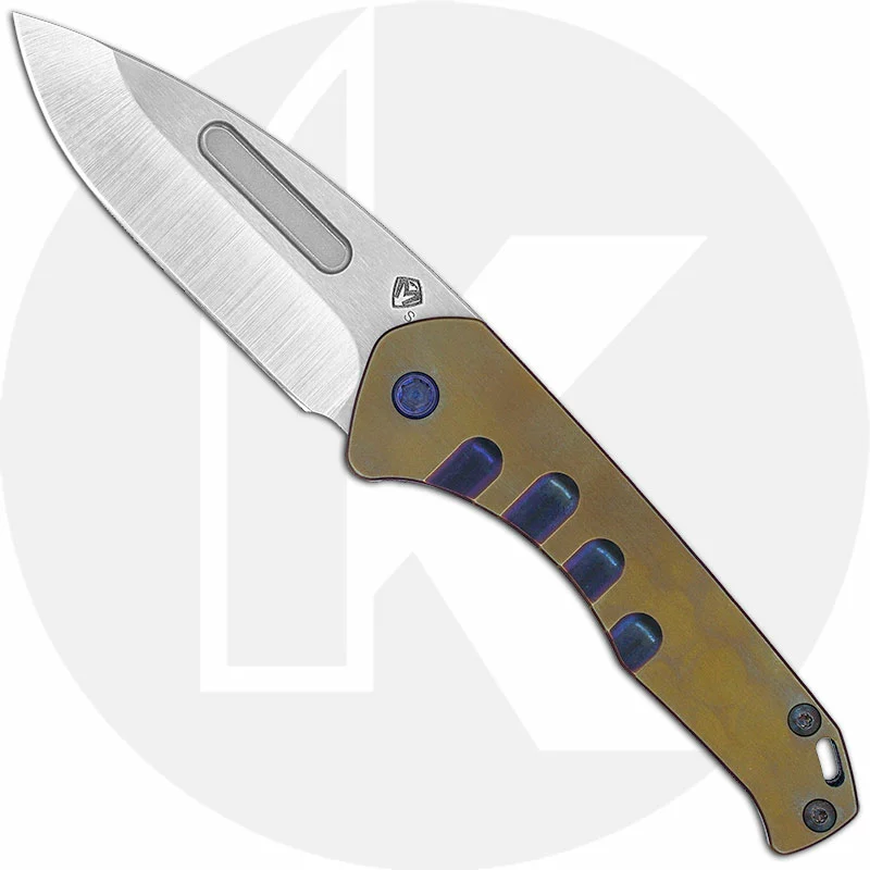 Medford Knife And Tool Medford Praetorian Slim - Tumbled S35VN Drop Point - Violet / Bronze Ti - Frame Lock Folder - USA Made 1 Medford Knife And Tool Medford Praetorian Slim - Tumbled S35VN Drop Point - Violet / Bronze Ti - Frame Lock Folder - USA Made