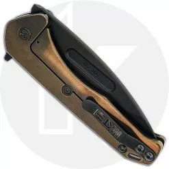 Medford Knife And Tool Medford Praetorian Slim Flipper - PVD S35VN Drop Point - Flamed Bronze Stripes - Frame Lock Folder - USA Made -Benchmade Knives Shop MKT F208SPD CLOSED BACK