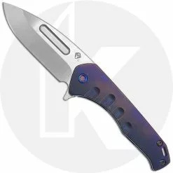 Medford Knife And Tool Medford Praetorian Slim Flipper - Satin S35VN Drop Point - Violet Ti - Frame Lock Folder - USA Made