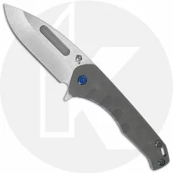 Medford Knife And Tool Medford Praetorian Slim Flipper - Tumbled S35VN Drop Point - Tumbled Titanium Handle - Frame Lock Folder - USA Made