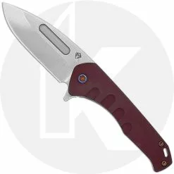 Medford Knife And Tool Medford Swift FL Flipper - Tumbled S35VN Drop Point - Red Aluminum / Tumbled Ti - Frame Lock Folder - USA Made