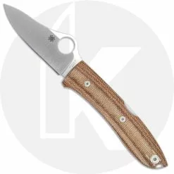 Spyderco Knives Spyderco SpyOpera Knife C255CMP - M390 Drop Point - Brown Canvas Micarta - Lock Back