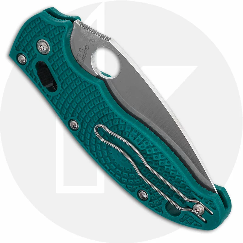 Spyderco Knives Spyderco Manix 2 Lightweight C101PCBL2 - CPM SPY27 Blade - Aqua Blue FRCP Handle - USA Made 3 Spyderco Knives Spyderco Manix 2 Lightweight C101PCBL2 - CPM SPY27 Blade - Aqua Blue FRCP Handle - USA Made - Image 3
