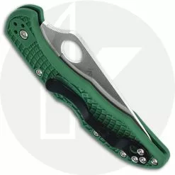 Spyderco Knives: Spyderco Delica 4 Lightweight, Green, SP-C11FPGR -Benchmade Knives Shop SP C11FPGR CLOSED BACK
