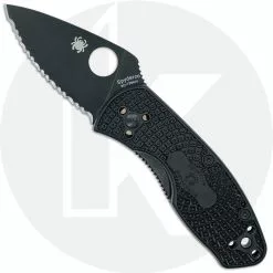 Spyderco Knives Spyderco Ambitious Lightweight Black C148SBBK - Serrated - Black FRN - Liner Lock Folder