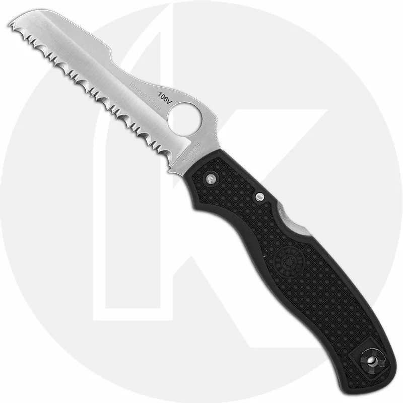 Spyderco Knives Spyderco Rescue C14SBK - Serrated - Black FRN - Discontinued Item - Serial Number - BNIB - 2002 1 Spyderco Knives Spyderco Rescue C14SBK - Serrated - Black FRN - Discontinued Item - Serial Number - BNIB - 2002
