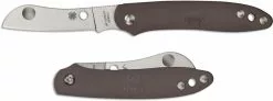 Spyderco Knives Spyderco Roadie Knife - C189PBN - Non Locking Sheepfoot - Brown FRN - Made In Italy -Benchmade Knives Shop SP C189PBN