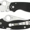 Spyderco Knives Spyderco C223GPS Para 3, Part Serrated Compression Lock Black G-10 Folding Knife