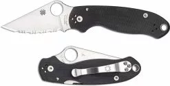 Spyderco Knives Spyderco C223GS Para 3, Serrated Compression Lock, Black G-10 Folding Knife -Benchmade Knives Shop SP C223GS