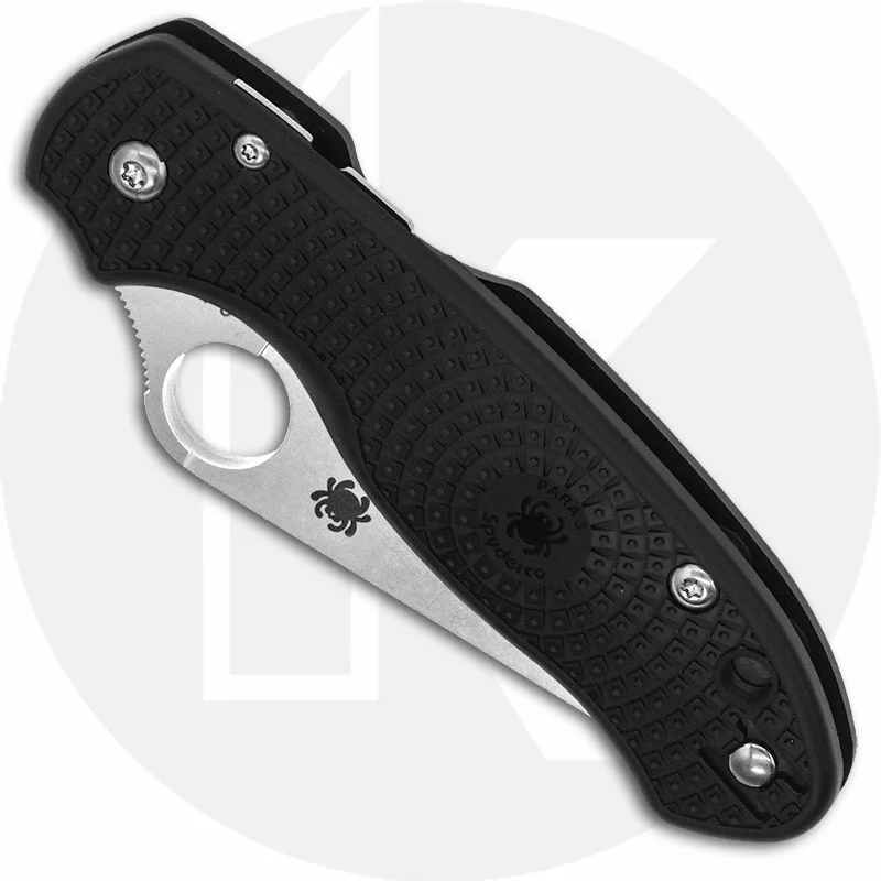 Spyderco Knives Spyderco C223PBK Para 3 Lightweight EDC Knife, Satin Blade, Black FRN Handle With Compression Lock USA Made 2 Spyderco Knives Spyderco C223PBK Para 3 Lightweight EDC Knife, Satin Blade, Black FRN Handle With Compression Lock USA Made - Image 2