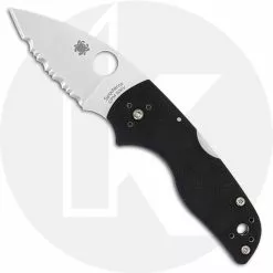 Spyderco Knives Spyderco Lil' Native Backlock Knife C230MBGS EDC Compact Folder Serrated Blade Black G10