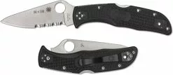 Spyderco Knives Spyderco Endela Lightweight - C243FPSBKRD - Thin Red Line - Part Serrated - Black / Red FRN