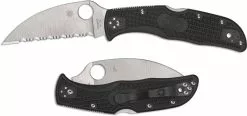 Spyderco Knives Spyderco C243FSWCBK Endela Wharncliffe - Serrated VG10 Wharncliffe - Black FRN - Lock Back