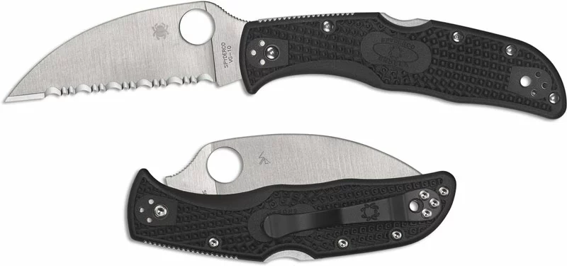 Spyderco Knives Spyderco C243FSWCBK Endela Wharncliffe - Serrated VG10 Wharncliffe - Black FRN - Lock Back 1 Spyderco Knives Spyderco C243FSWCBK Endela Wharncliffe - Serrated VG10 Wharncliffe - Black FRN - Lock Back