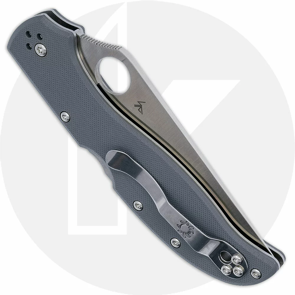 Spyderco Knives Spyderco Stretch 2 XL G10 C258GPGYCW - CPM Cru-Wear - Gray G10 - Back Lock Folder 3 Spyderco Knives Spyderco Stretch 2 XL G10 C258GPGYCW - CPM Cru-Wear - Gray G10 - Back Lock Folder - Image 3