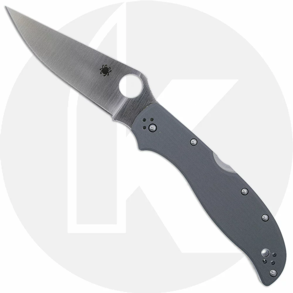 Spyderco Knives Spyderco Stretch 2 XL G10 C258GPGYCW - CPM Cru-Wear - Gray G10 - Back Lock Folder 1 Spyderco Knives Spyderco Stretch 2 XL G10 C258GPGYCW - CPM Cru-Wear - Gray G10 - Back Lock Folder