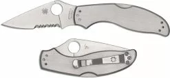 Spyderco Knives Spyderco UpTern Lock Back C261PS - Part Serrated - Stainless Steel - Value Folder