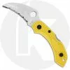 Spyderco Knives Spyderco C28SYL2HB Dragonfly 2 Salt Hawkbill Knife Serrated Rust Free Blade Yellow FRN Handle