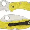 Spyderco Knives Spyderco Salt 2 Wharncliffe C88SWCYL2 Serrated Rust Proof Blade Yellow FRN Lock Back