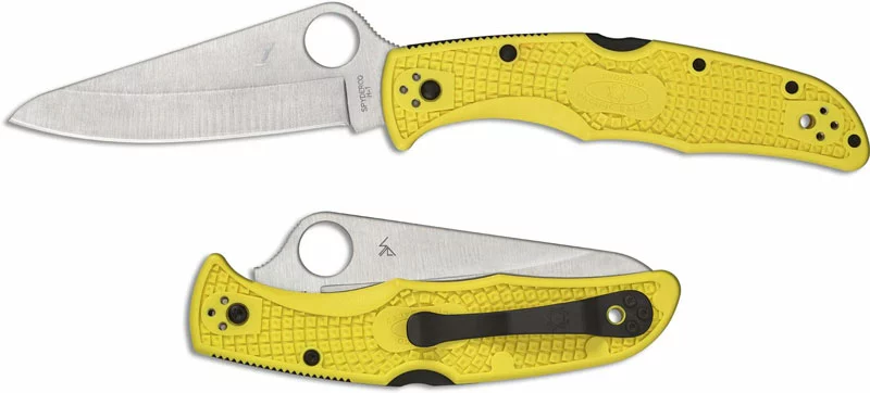 Spyderco Knives Spyderco Pacific Salt 2 Knife - C91PYL2 - H-1 Drop Point - Yellow FRN - Lock Back 1 Spyderco Knives Spyderco Pacific Salt 2 Knife - C91PYL2 - H-1 Drop Point - Yellow FRN - Lock Back