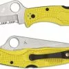 Spyderco Knives Spyderco Pacific Salt 2 Knife - C91SYL2 - Serrated H-1 Drop Point - Yellow FRN - Lock Back