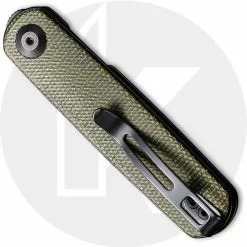 CIVIVI Knives CIVIVI Lumi C20024-1 - Black Stonewash 14C28N - Green Micarta - Liner Lock - Front Flipper Folder -Benchmade Knives Shop WE C20024 1 Lumi CLOSED BACK