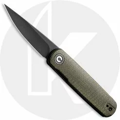 CIVIVI Knives CIVIVI Lumi C20024-1 - Black Stonewash 14C28N - Green Micarta - Liner Lock - Front Flipper Folder
