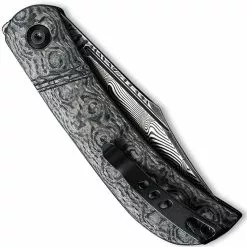 CIVIVI Knives CIVIVI Appalachian Drifter C2015DS-1 - Black Damascus Clip Point - Layered Gray G10 / Rose Pattern CF - Slip Joint Folder 5 CIVIVI Knives CIVIVI Appalachian Drifter C2015DS-1 - Black Damascus Clip Point - Layered Gray G10 / Rose Pattern CF - Slip Joint Folder -Benchmade Knives Shop WE C2015DS 1 CLOSED FRONT
