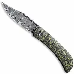 CIVIVI Knives CIVIVI Appalachian Drifter C2015DS-3 - Black Damascus Clip Point - Layered Yellow G10 / Rose Pattern CF - Slip Joint Folder
