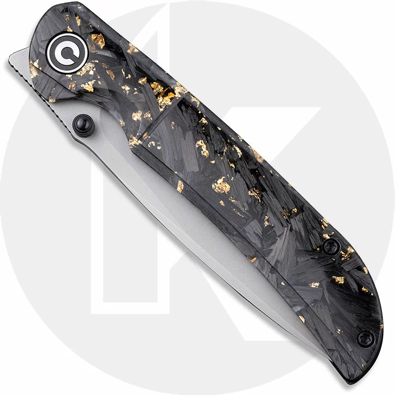 CIVIVI Knives CIVIVI Imperium C2106A - Stonewash Nitro-V - Shredded Carbon Fiber And Golden Shred Resin - Liner Lock - Front Flipper Folder 2 CIVIVI Knives CIVIVI Imperium C2106A - Stonewash Nitro-V - Shredded Carbon Fiber And Golden Shred Resin - Liner Lock - Front Flipper Folder - Image 2
