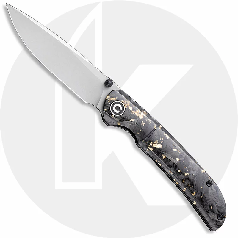 CIVIVI Knives CIVIVI Imperium C2106A - Stonewash Nitro-V - Shredded Carbon Fiber And Golden Shred Resin - Liner Lock - Front Flipper Folder 1 CIVIVI Knives CIVIVI Imperium C2106A - Stonewash Nitro-V - Shredded Carbon Fiber And Golden Shred Resin - Liner Lock - Front Flipper Folder
