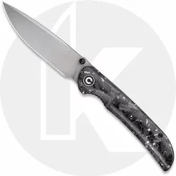 CIVIVI Knives CIVIVI Imperium C2106B - Stonewash Nitro-V - Shredded Carbon Fiber And Silvery Shred Resin - Liner Lock - Front Flipper Folder