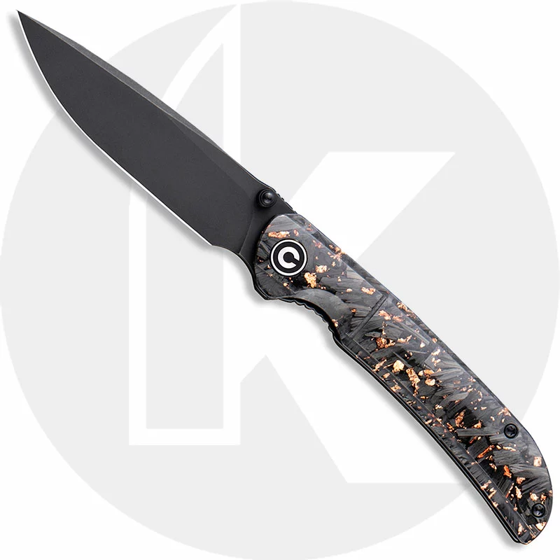 CIVIVI Knives CIVIVI Imperium C2106C - Black Stonewash Nitro-V - Shredded Carbon Fiber And Copper Shred Resin - Liner Lock - Front Flipper Folder 1 CIVIVI Knives CIVIVI Imperium C2106C - Black Stonewash Nitro-V - Shredded Carbon Fiber And Copper Shred Resin - Liner Lock - Front Flipper Folder