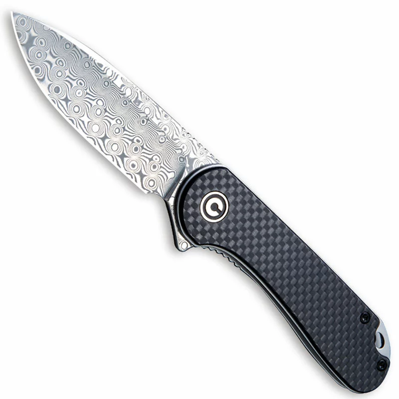 CIVIVI Knives CIVIVI Elementum Knife C907DS - Damascus Drop Point - Black G10 / Carbon Fiber - Liner Lock Flipper Folder 1 CIVIVI Knives CIVIVI Elementum Knife C907DS - Damascus Drop Point - Black G10 / Carbon Fiber - Liner Lock Flipper Folder