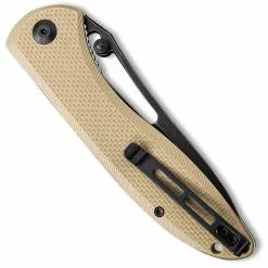 CIVIVI Knives CIVIVI Picaro C916B - Black Stonewash D2 Drop Point - Tan G10 - Liner Lock Folder -Benchmade Knives Shop WE C916B CLOSED FRONT