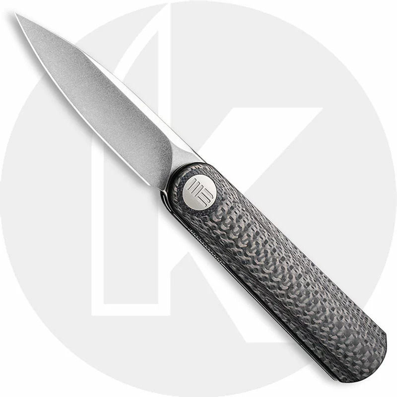 WE Knife Company 19074A-C Eidolon - Justin Lundquist EDC - Stonewash 20CV Drop Point - Twill Carbon Fiber Integral Handle - Liner Lock - Front Flipper Folder 1 WE Knife Company 19074A-C Eidolon - Justin Lundquist EDC - Stonewash 20CV Drop Point - Twill Carbon Fiber Integral Handle - Liner Lock - Front Flipper Folder